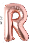 Folyo Balon R Harfi Helyum Balon 100 Cm Rose Renk