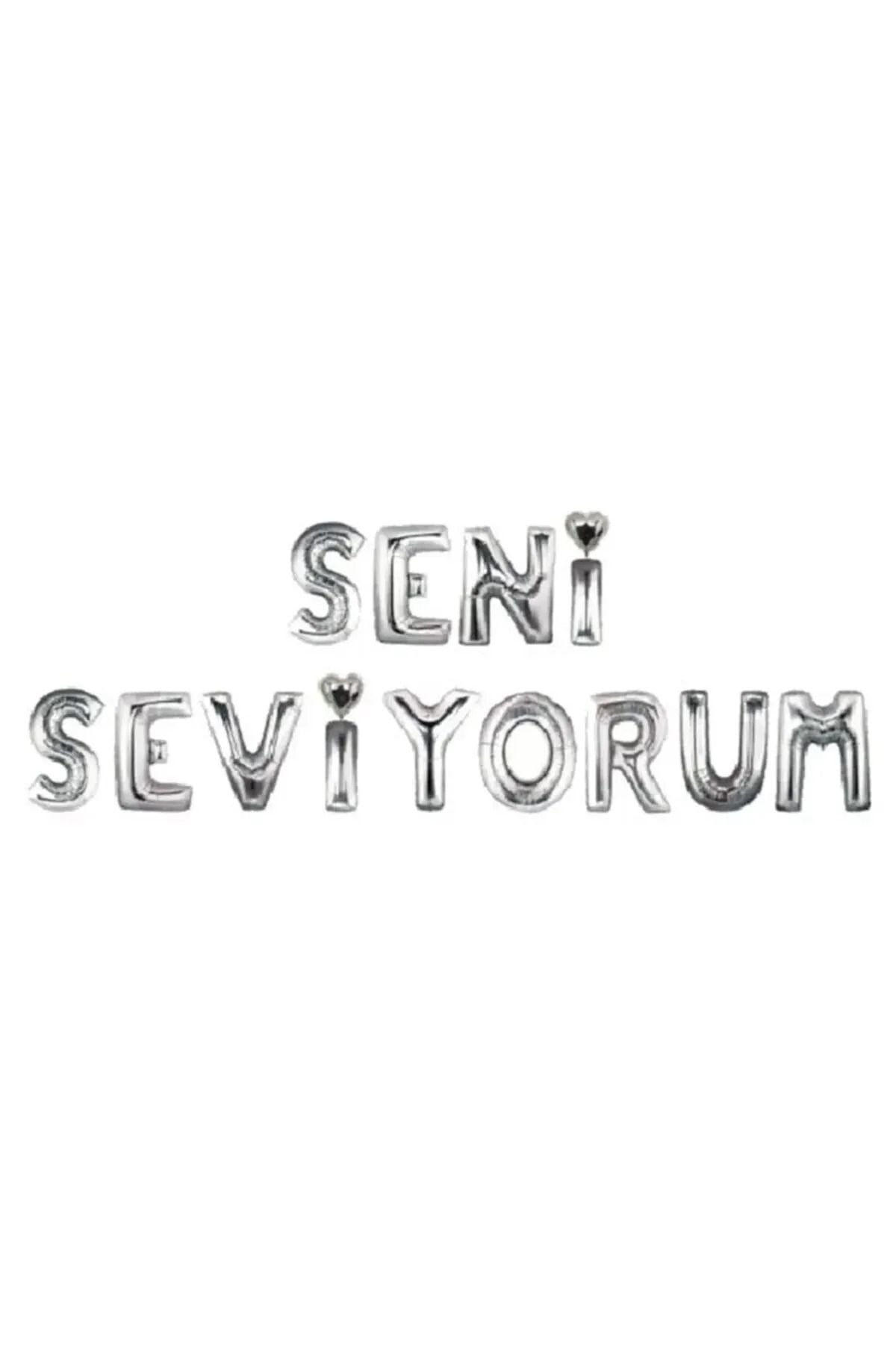 Seni Seviyorum Folyo Balon Evlilik Teklifi Sevgililer Günü Doğum Günü Set