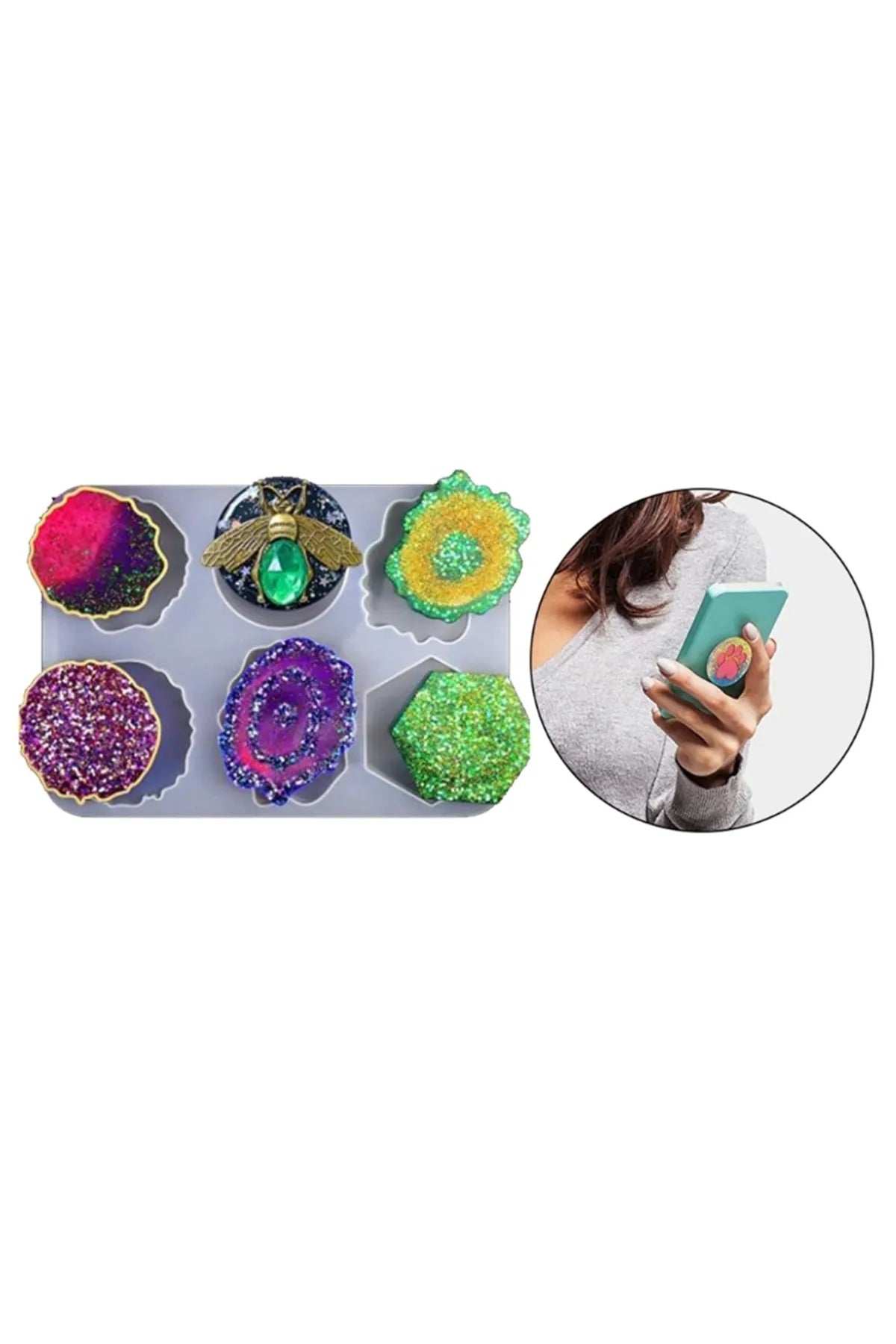 Epoksi Silikon Çoklu Telefon Tutucu ve Magnet Kalıbı