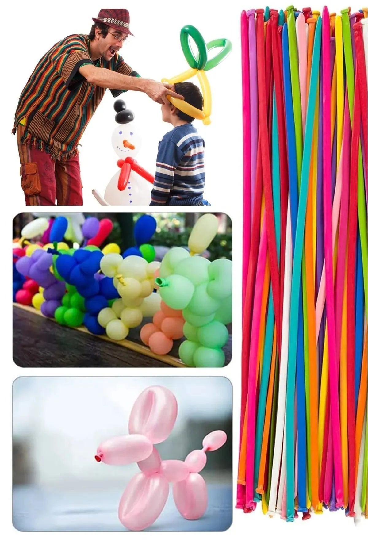 Sarı Sosis Balon 10 Adet