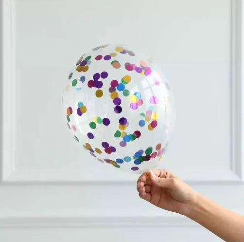 Karnaval Konfetili Şeffaf Balon 12 Adet