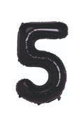 Folyo Balon 5 Rakamı Helyum Balon 76 Cm Siyah Renk
