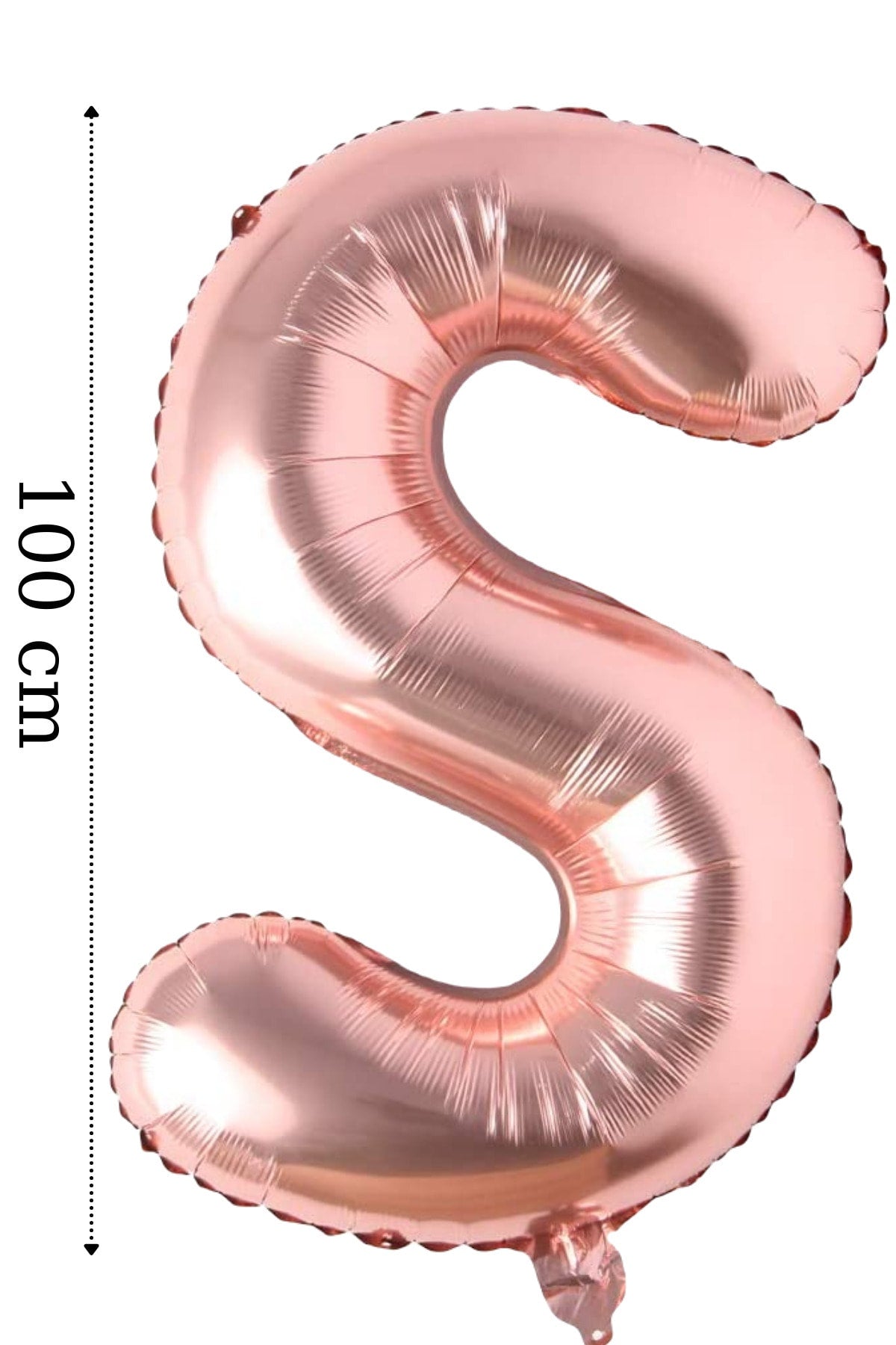 Folyo Balon S Harfi Helyum Balon 100 Cm Rose Renk