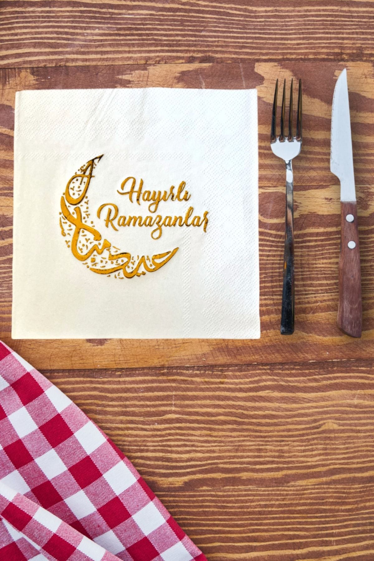 Hayırlı Ramazanlar Gold Yaldızlı Peçete