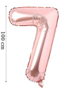 Folyo Balon 7 Rakamı Helyum Balon 100 Cm Rose Renk
