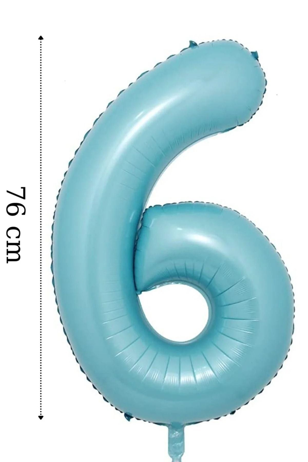 Folyo Balon 6 Rakamı Helyum Balon Mavi Renk