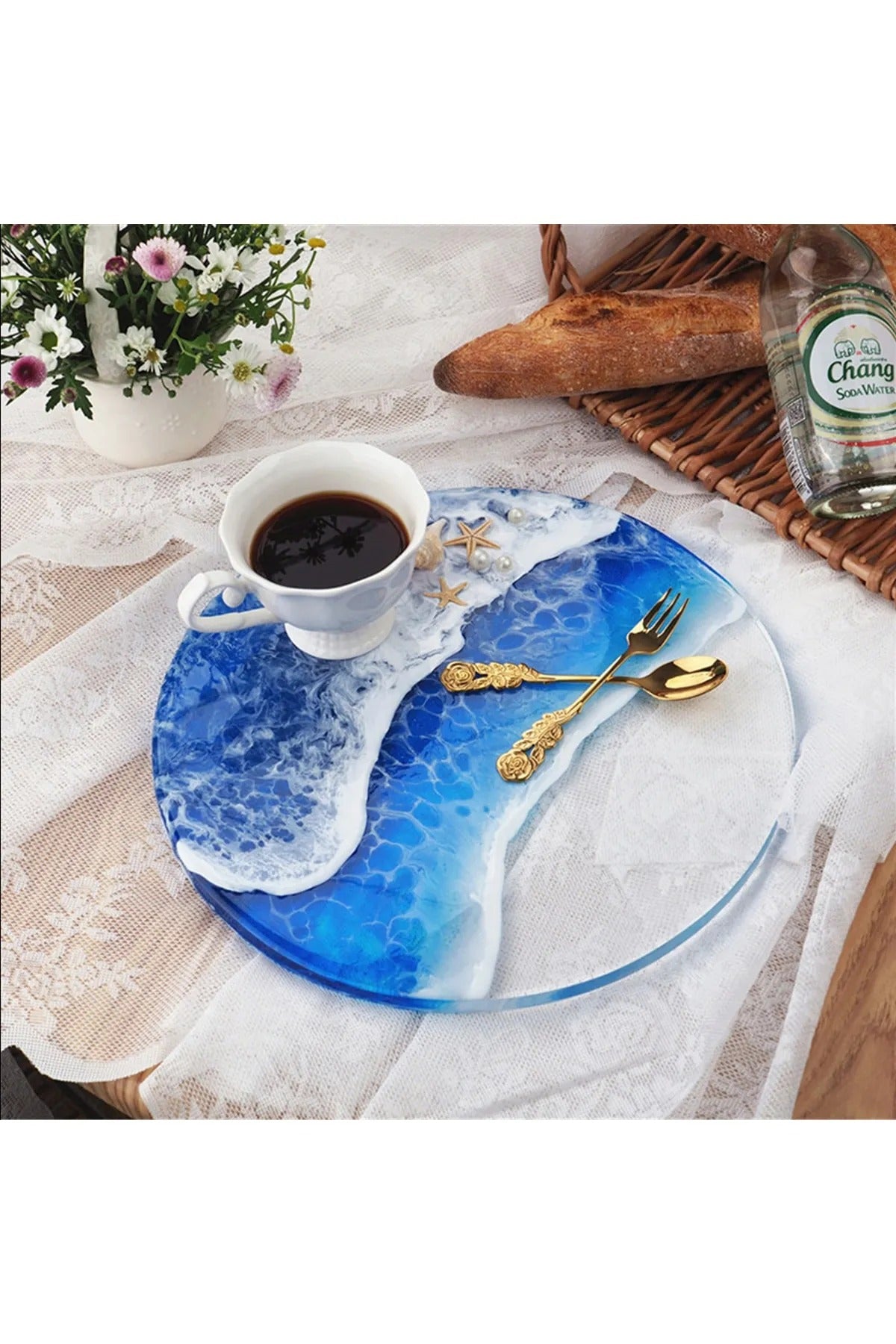 Epoksi Yuvarlak Daire Tepsi Silikon Kalıbı (30x30cm)