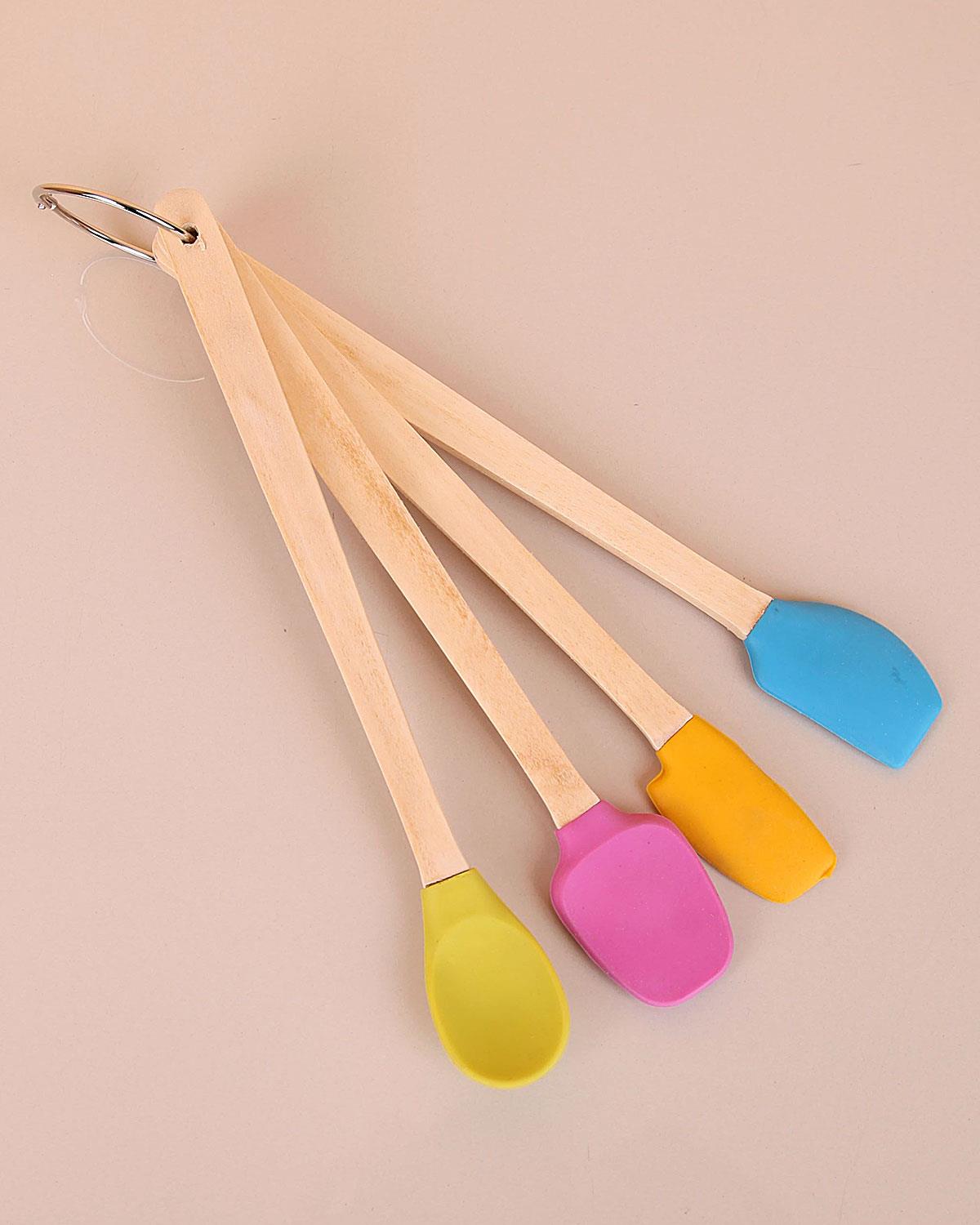 Ahşap Saplı Mini Spatula Set 4lü