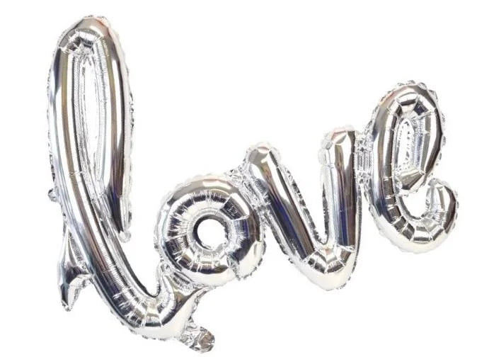 Love Gümüş Folyo Balon 65x108 cm