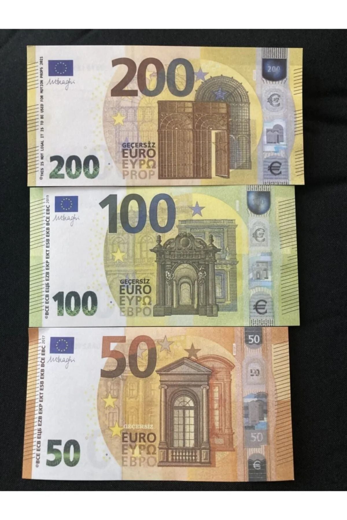 Geçersiz Düğün Sahte Şaka Oyun Parası 50 Adet 200 Euro