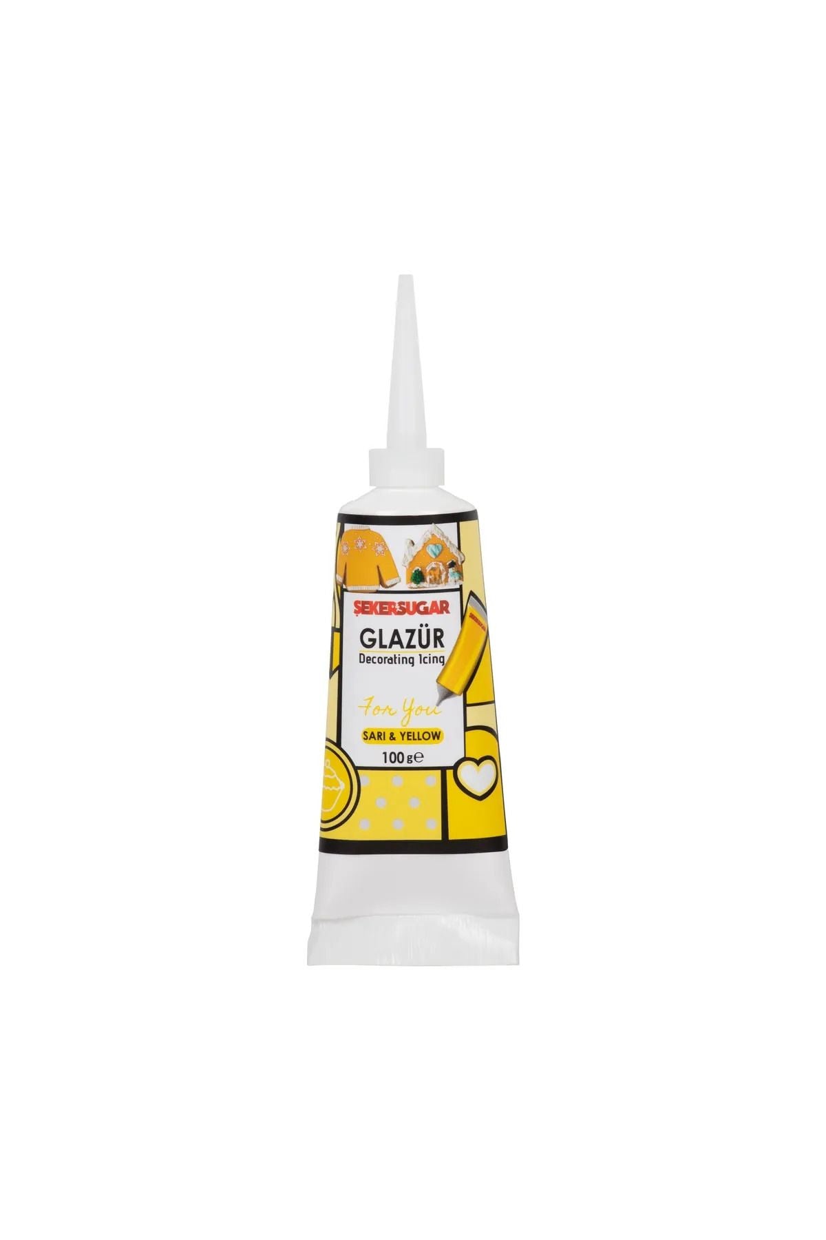 ŞEKER & SUGAR Süsleme Glazürü Sarı Renk 100 Gr