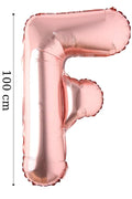 Folyo Balon F Harfi Helyum Balon 100 Cm Rose Renk