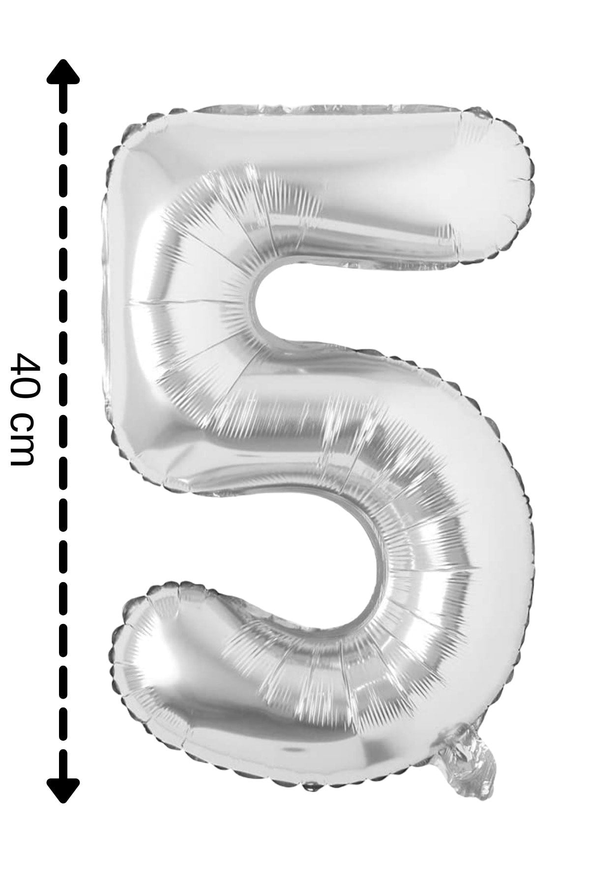 Folyo Balon 5 Rakamı Helyum Balon 40 Cm Gümüş Renk