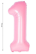 Folyo Balon 1 Rakamı Helyum Balon Pembe Renk
