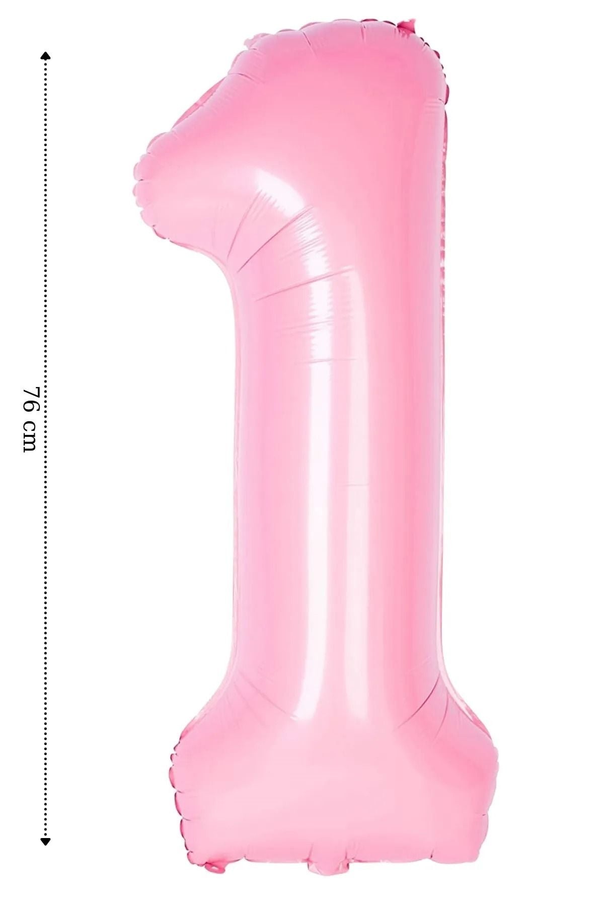 Folyo Balon 1 Rakamı Helyum Balon Pembe Renk