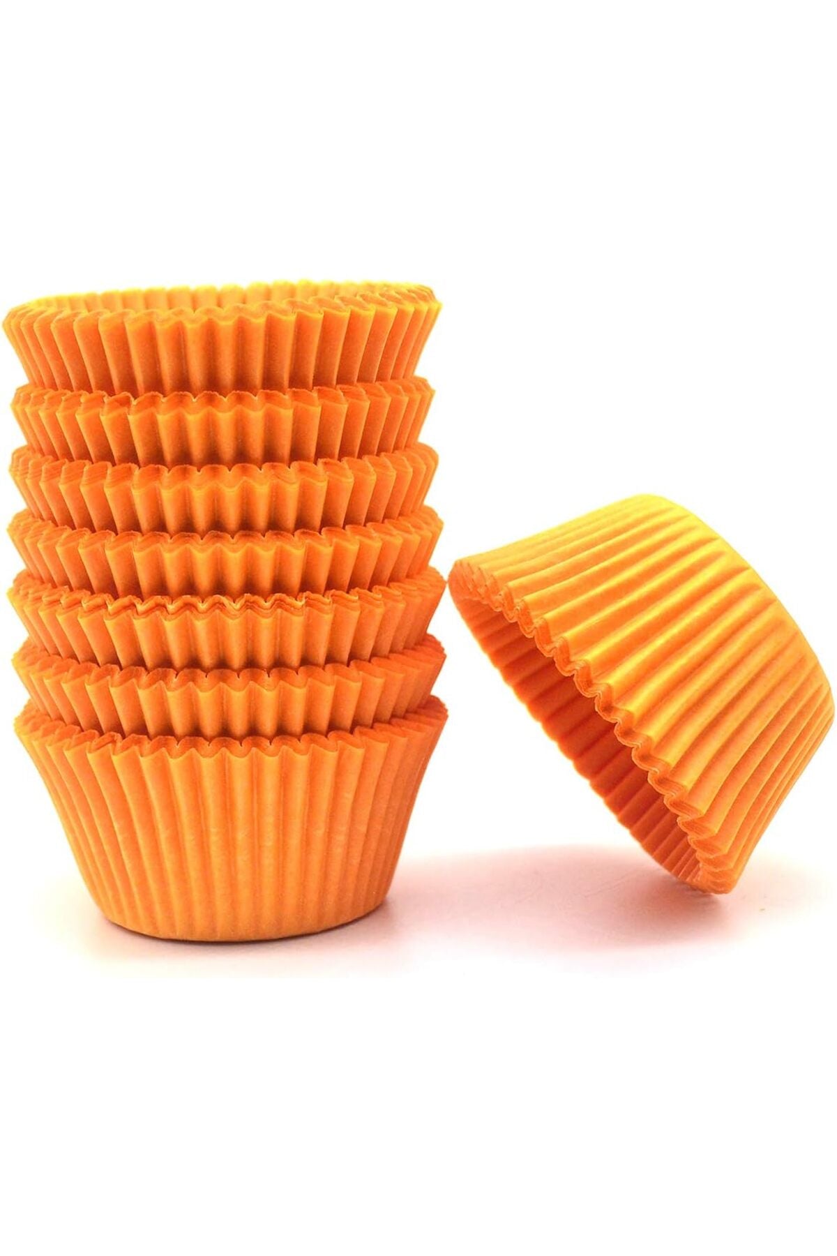 Muffin Cupcake Kek Kalıbı Kapsülü Özel Pet Kapsül 25 Adet Turuncu Renk