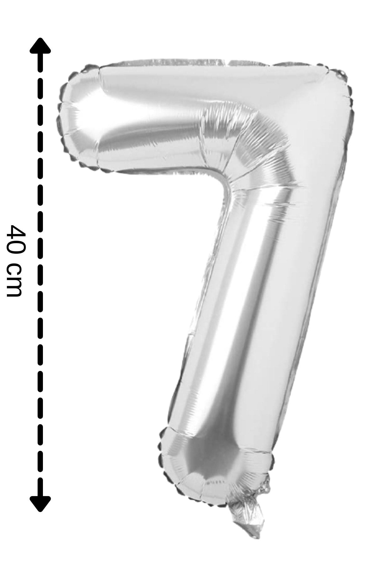 Folyo Balon 7 Rakamı Helyum Balon 40 Cm Gümüş Renk