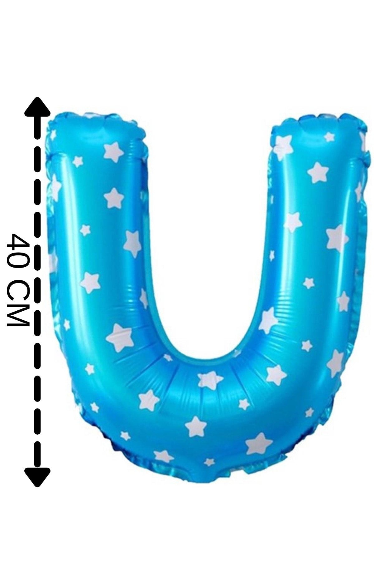 Folyo Balon U Harfi Helyum Balon 40 Cm Mavi Renk