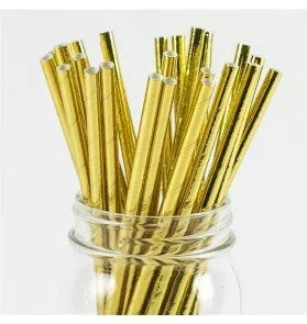 Kağıt Pipet Gold 24 Adet