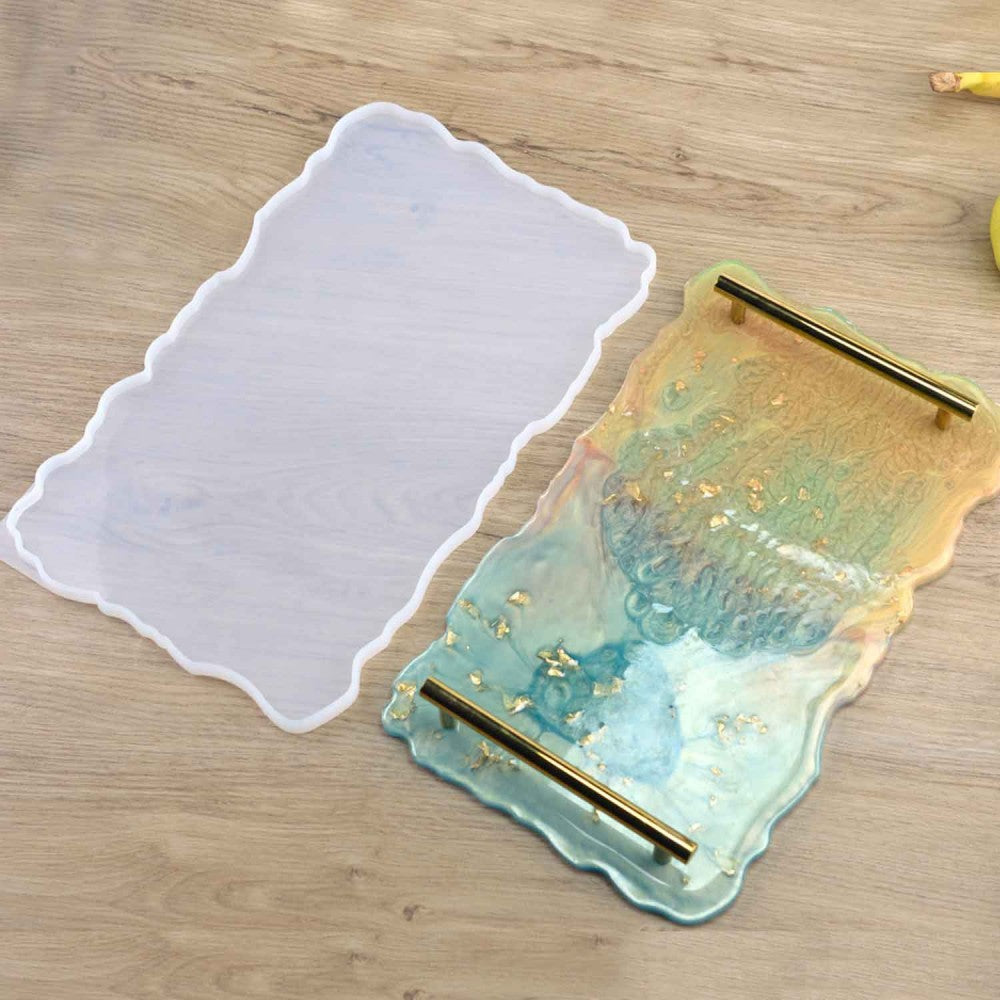 Epoksi Silikon Dalgalı Tepsi Kalıbı Dikdörtgen (21.7X35.7 CM)