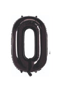 Folyo Balon 0 Rakamı Helyum Balon 76 Cm Siyah Renk
