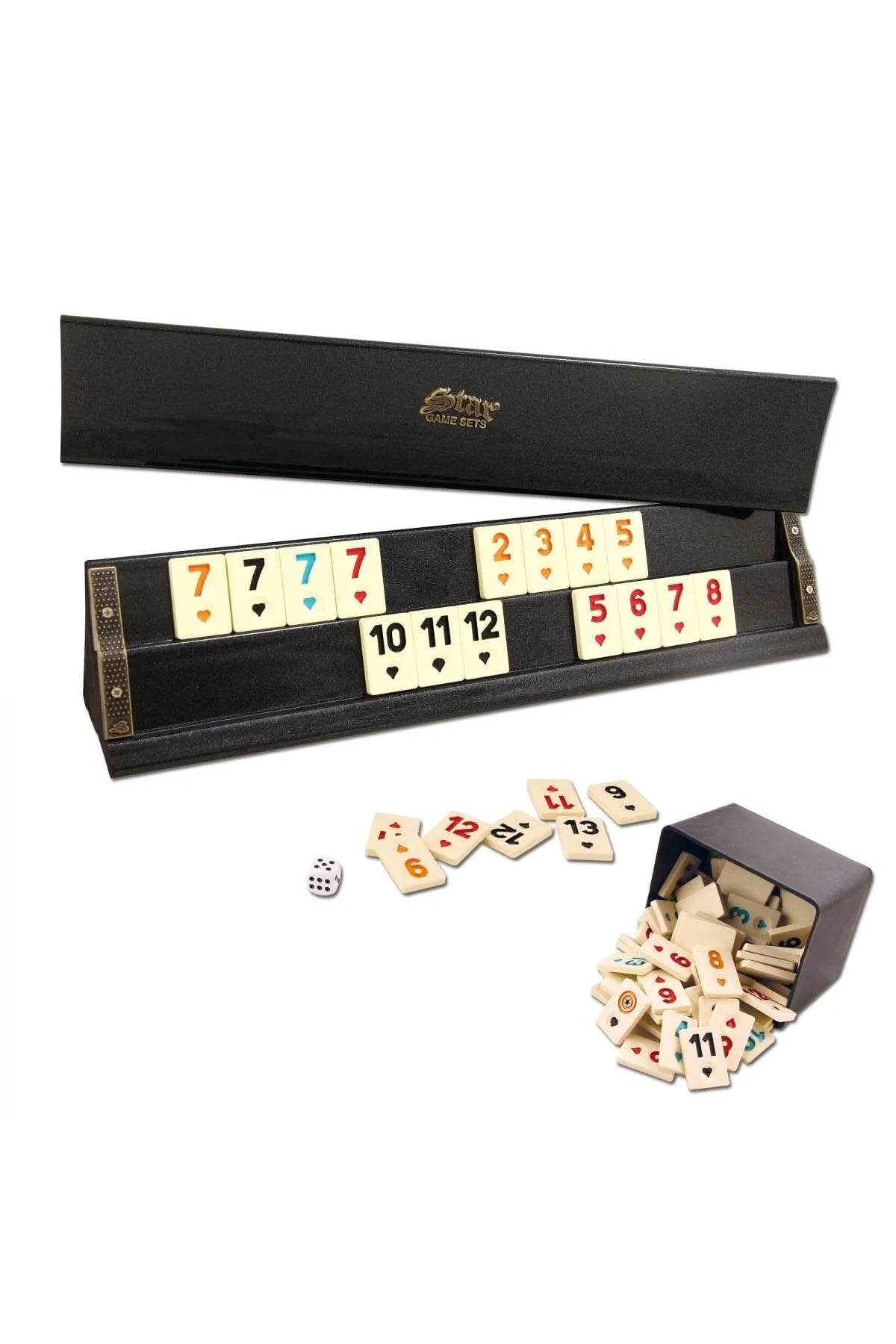 Siyah Inci Okey Takımı - Lüks Okey Takımı - Büyük Boy 1. Kalite 43 Cm