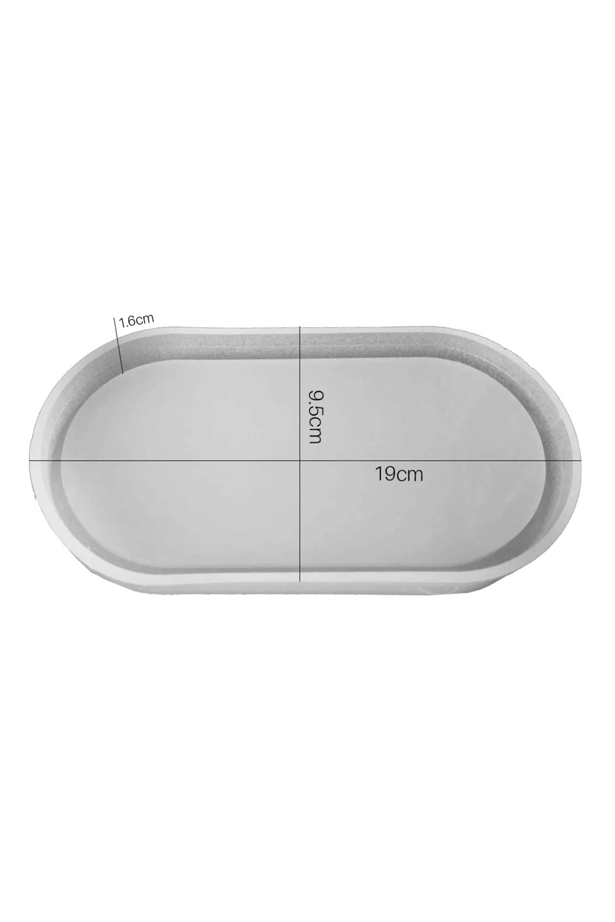 Epoksi Beton Oval Tabak Sunumluk Silikon Kalıbı Büyük Boy