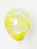 Sarı Konfetili Şeffaf Balon 10 Adet