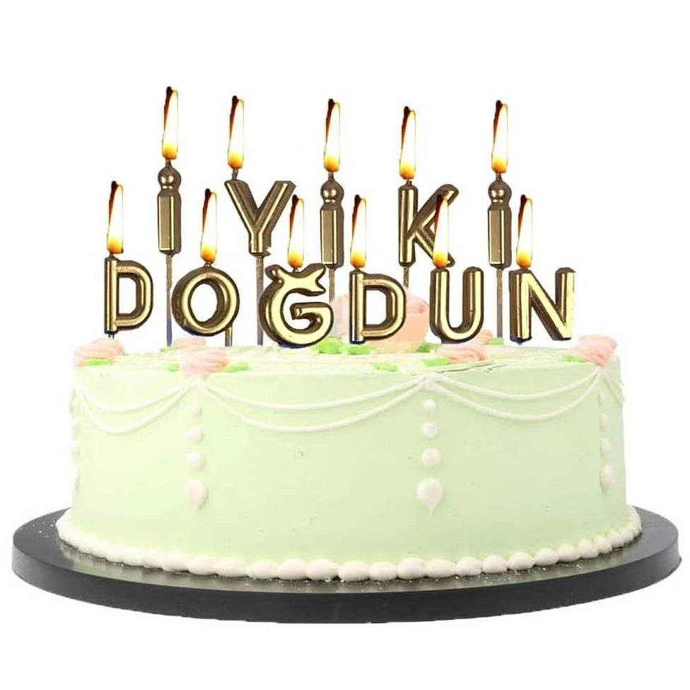 İyi ki Doğdun Pasta Mumu Gold