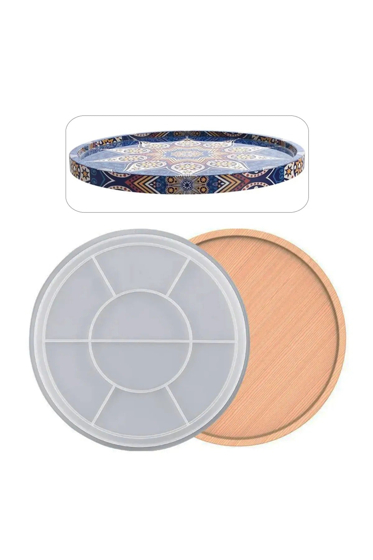 Epoksi ve Beton Yuvarlak Daire Tabak Sunumluk Silikon Kalıbı (17.2cmx1.2cm)