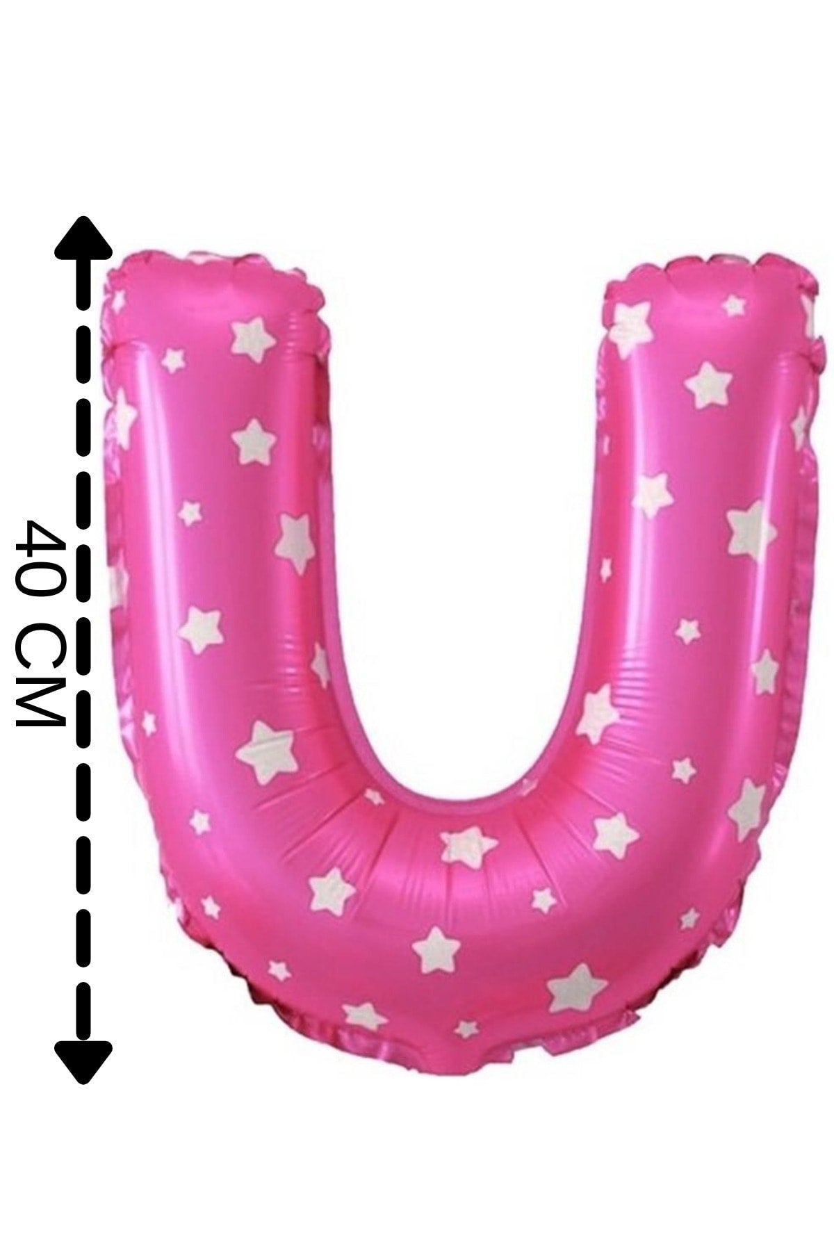 Folyo Balon U Harfi Helyum Balon 40 Cm Pembe Renk