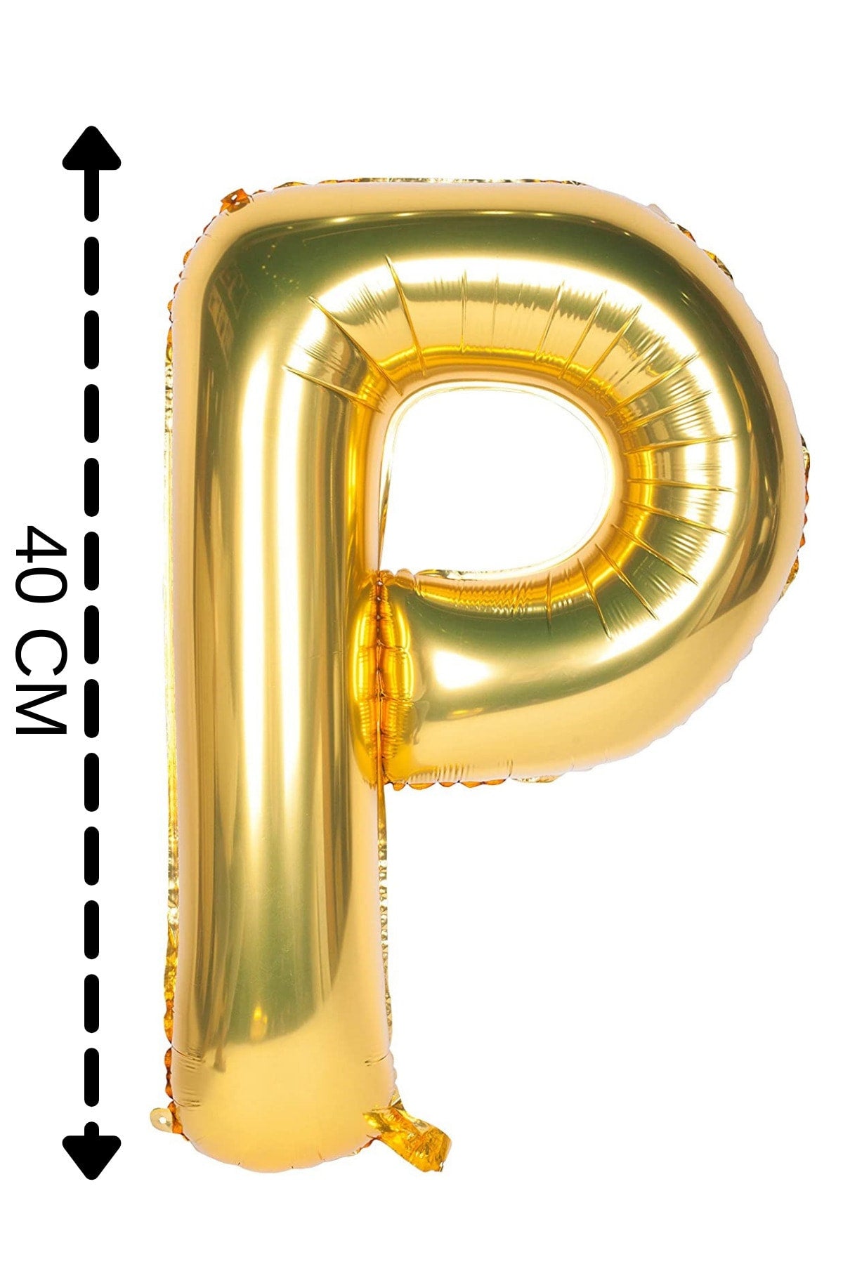 Folyo Balon P Harfi Helyum Balon 40 Cm Altın Renk