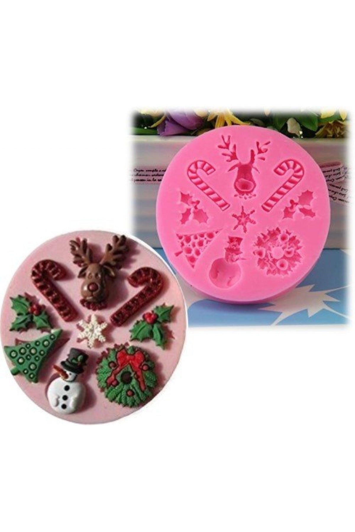 Silikon Noel Şeker Set Kalıp