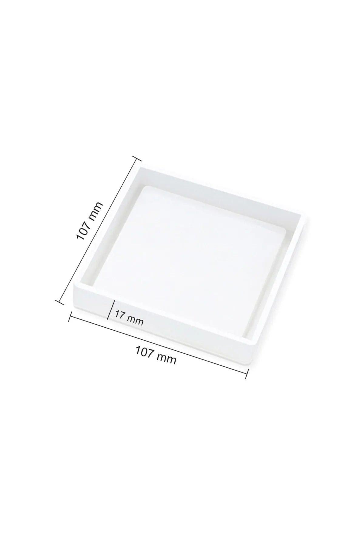 Epoksi Kare Tabak Bardak Saksı Altlığı Silikon Kalıbı (10cmx1.7cm)