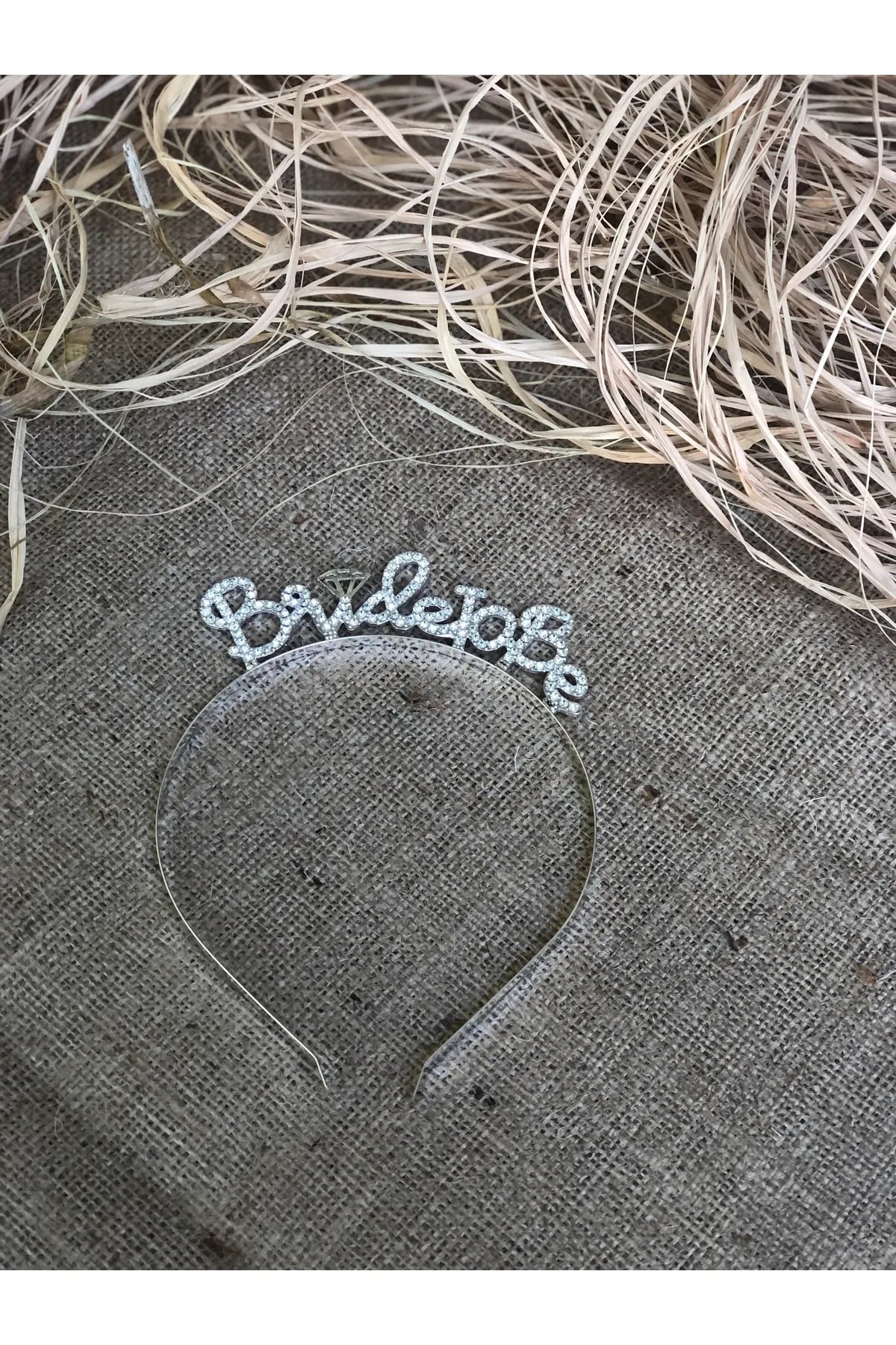 Bride To Be Yazılı Taşlı Taç Parıldayan Taş Yapısı Gümüş Renk