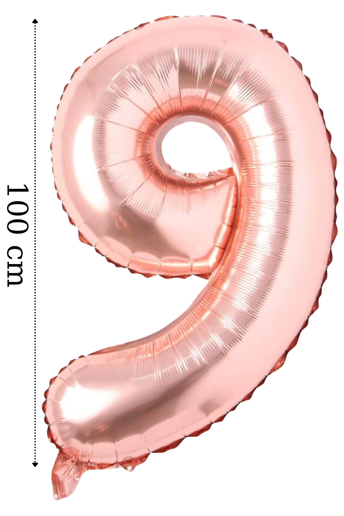 Folyo Balon 9 Rakamı Helyum Balon 100 Cm Rose Renk