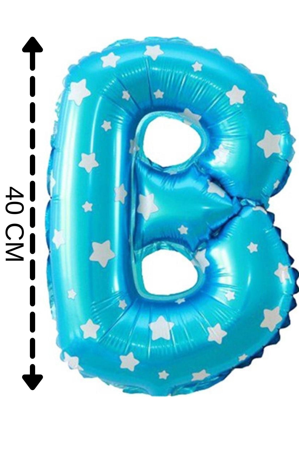 Folyo Balon B Harfi Helyum Balon 40 Cm Mavi Renk