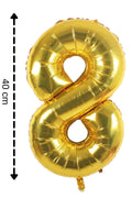 Folyo Balon 8 Rakamı Helyum Balon 40 Cm Altın Renk