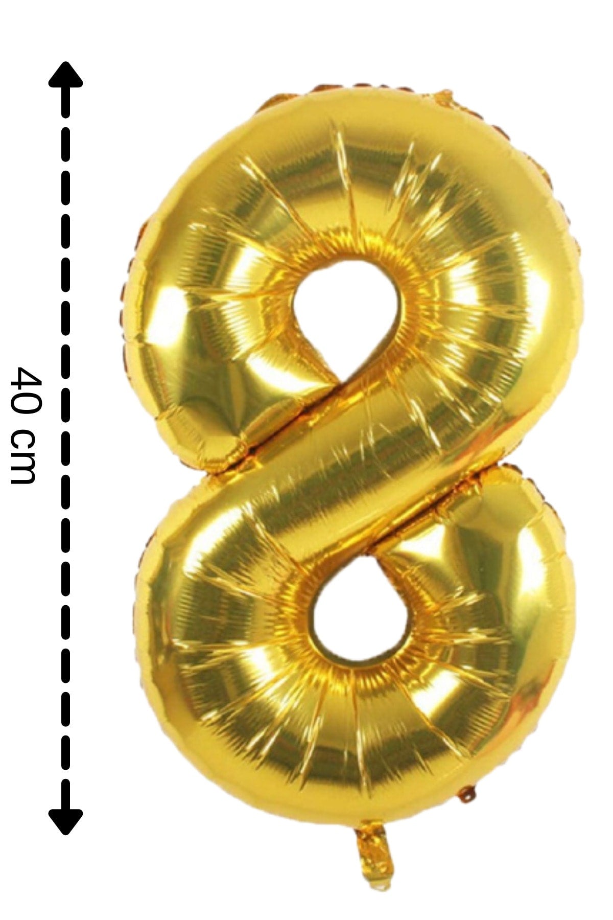 Folyo Balon 8 Rakamı Helyum Balon 40 Cm Altın Renk
