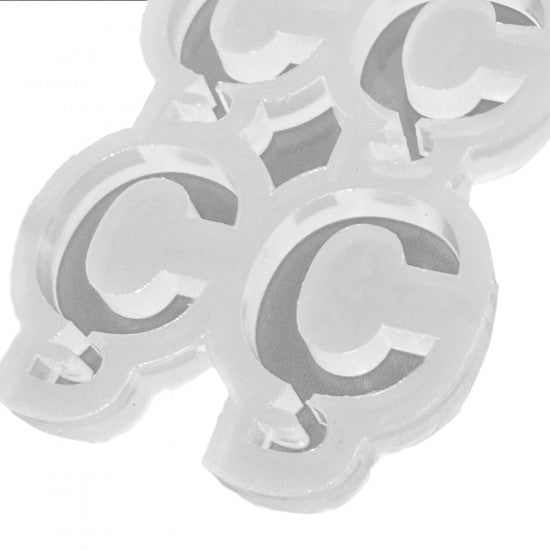 Epoksi Çoklu Silikon Kalıp Ç Harfi (Düz) Anahtarlık Reçine Seri Döküm Kalıbı 4.5 CM 10 Lu