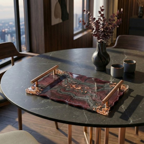 Epoksi Dikdörtgen Dalgalı Söz ve Nişan Tepsisi Kalıbı 26.5x17 CM