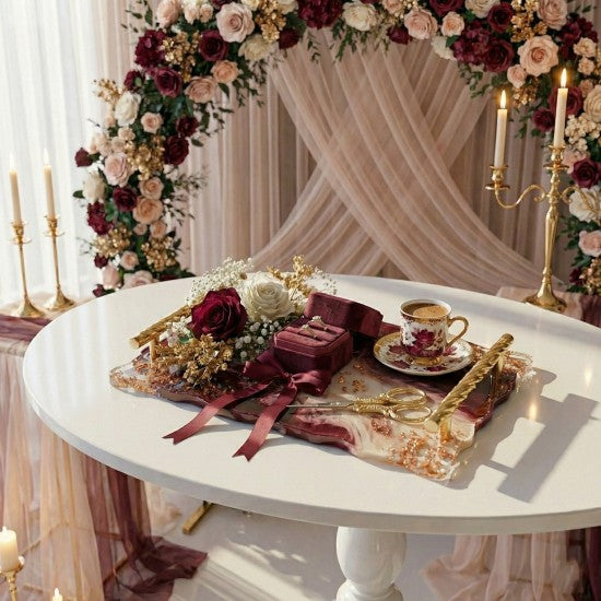 Epoksi Dikdörtgen Dalgalı Söz ve Nişan Tepsisi Kalıbı 29.5x20 CM