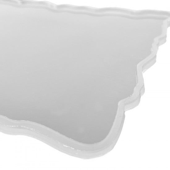 Epoksi Dikdörtgen Dalgalı Söz ve Nişan Tepsi Kalıbı Seti 2 Li