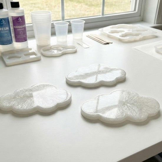 Epoksi Gökkuşağı Ve Bulutlu Baby Shower Dekorasyon Kalıbı