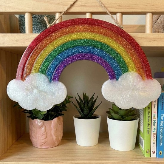 Epoksi Gökkuşağı Ve Bulutlu Baby Shower Dekorasyon Kalıbı