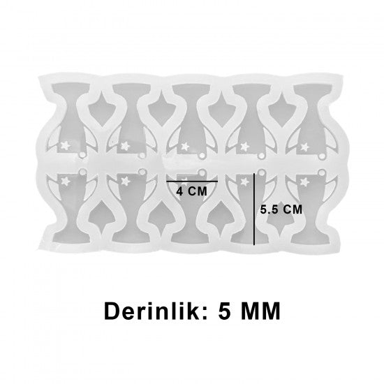 Epoksi Kupa Model Anahtarlık ve Kolye Kalıbı 10 Lu