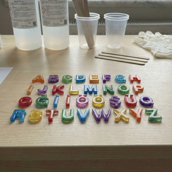 Epoksi Mini Türkçe TERS Alfabe Harfleri Kalıbı 1.5 CM