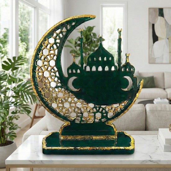 Epoksi Ramazan Temalı Ayaklı Ay Hilal ve Cami Figürlü Dekor Kalıbı