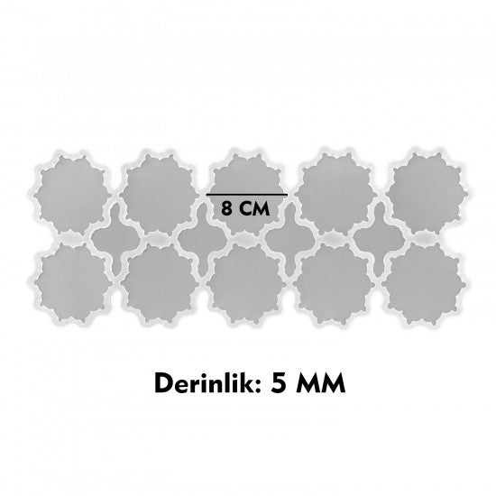 Epoksi Silikon Kalıp Dişli Motifli Magnet Kalıbı 8 CM 10 Lu