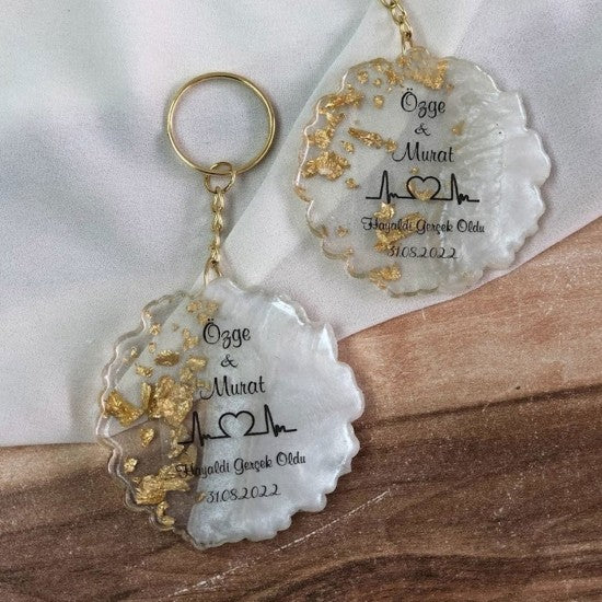 Epoksi Silikon Kalıp Tırtıklı Geode Anahtarlık Kalıbı 4.8 CM 40 Lı